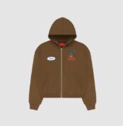 Fugazi Beam Zip Hoodie Brown in front side