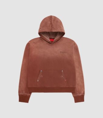 Fugazi Stone Rivet Hoodie Faded Brown in front side