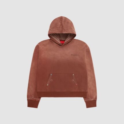 Fugazi Stone Rivet Hoodie Faded Brown in front side