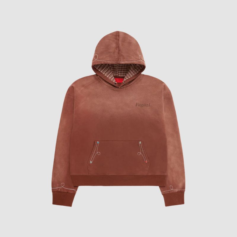 Fugazi Stone Rivet Hoodie Faded Brown Fugazi Stone Rivet Hoodie Faded Brown in front side