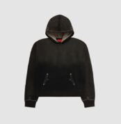 Fugazi Stone Rivet Hoodie Washed Black in front side