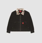 Fugazi Pony Collar Work Jacket Washed Black in front side