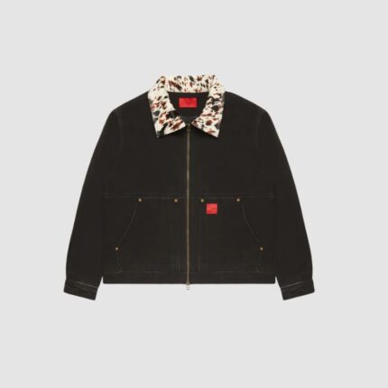 Fugazi Pony Collar Work Jacket Washed Black in front side