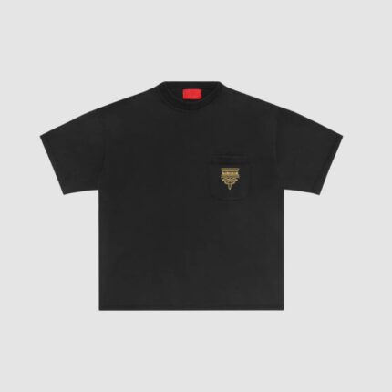 Fugazi Medallion Pocket Tee Washed Black in front side