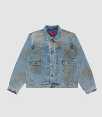 Fugazi Stone Rivet Denim Jacket Mud Washed in front side