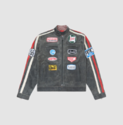 Fugazi Leather Racing Jacket Black in front side